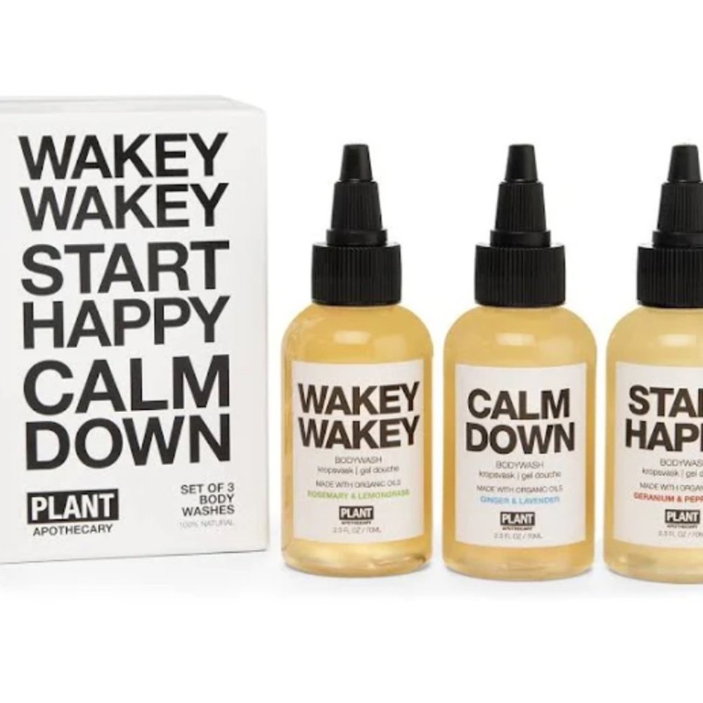 Plant Apothecary 100% Organic Natural Set of 3 Body Washes *BRAND NEW* NIB